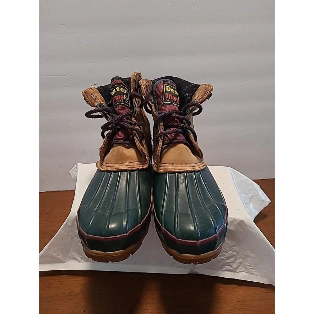 Vintage Dexter Duck Boots Brown Leather Thermolite Thin Insulated Booties Size 9